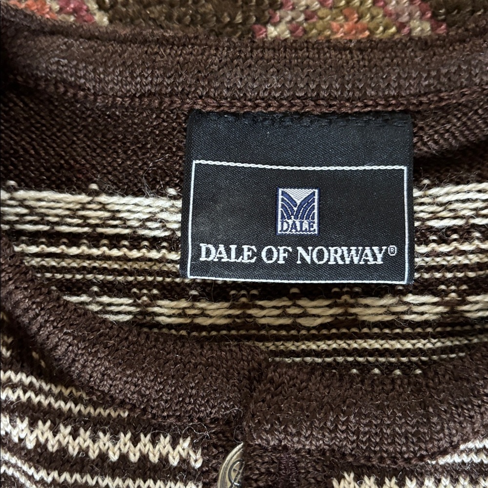 Dale of Norway Brown and Cream Patterned Cardigan - Picture 2 of 8